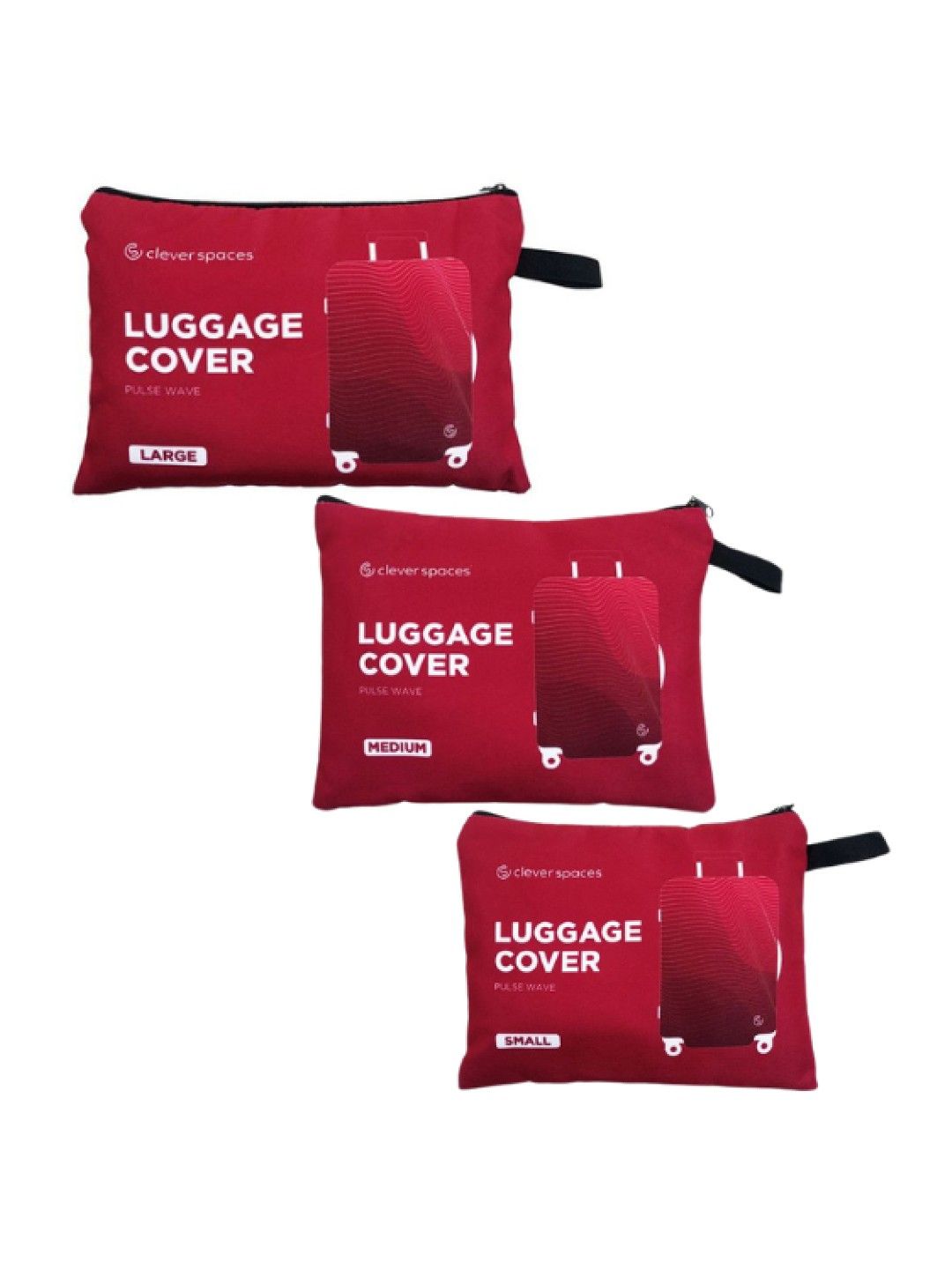 Clever Spaces Pulse Wave Luggage Cover (Red- Image 3)