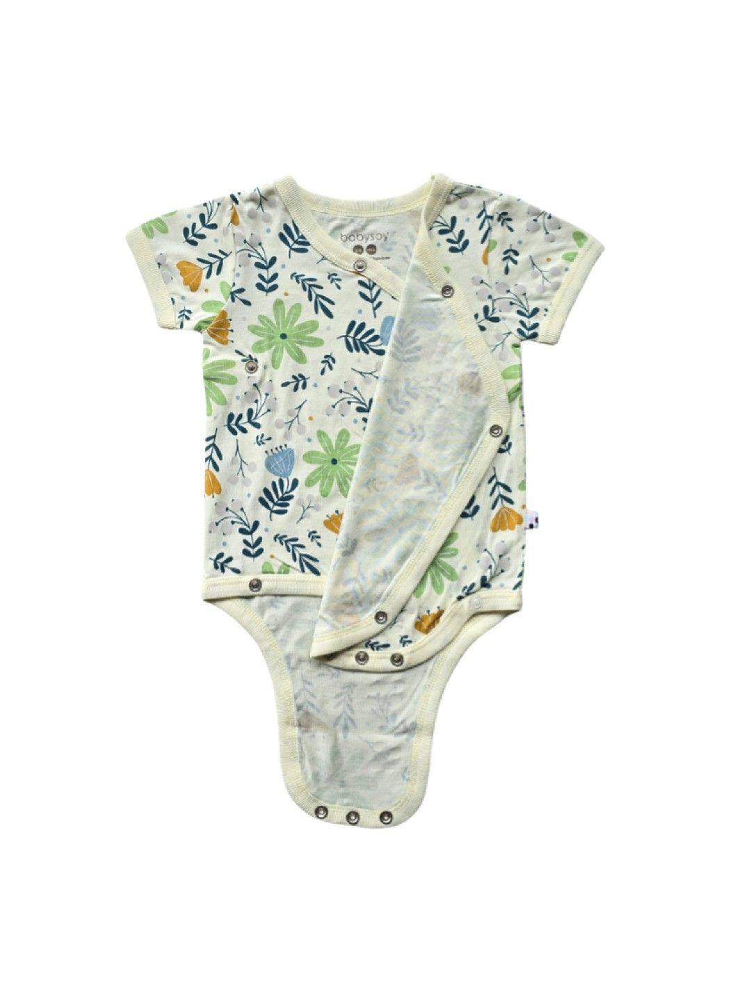 Babysoy Flowers Kimono Onesie (No Color- Image 3)