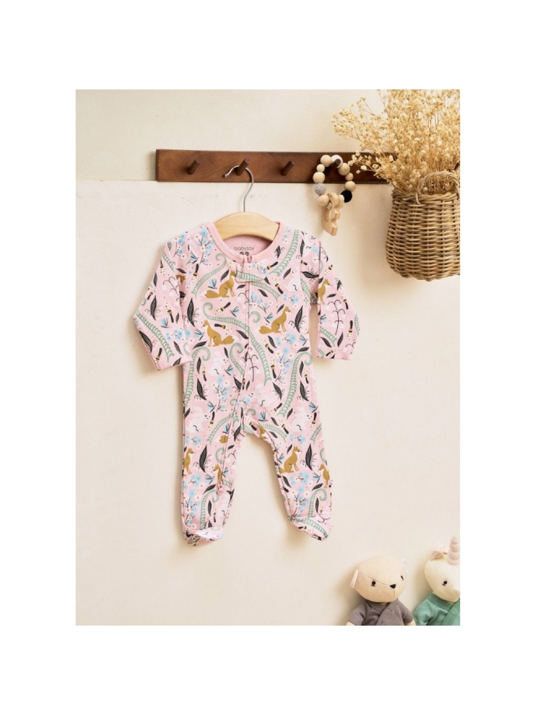 Babysoy Fox Peony Zipper Footie (No Color- Image 4)