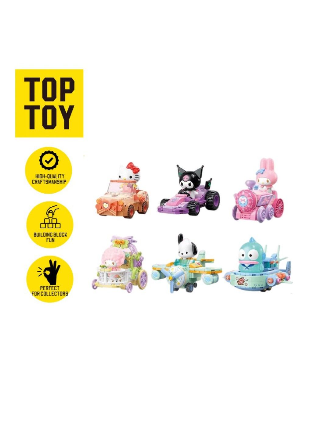 TOP TOY Original Sanrio Surprising Car Team Series Building Block Blind Box (No Color- Image 4)