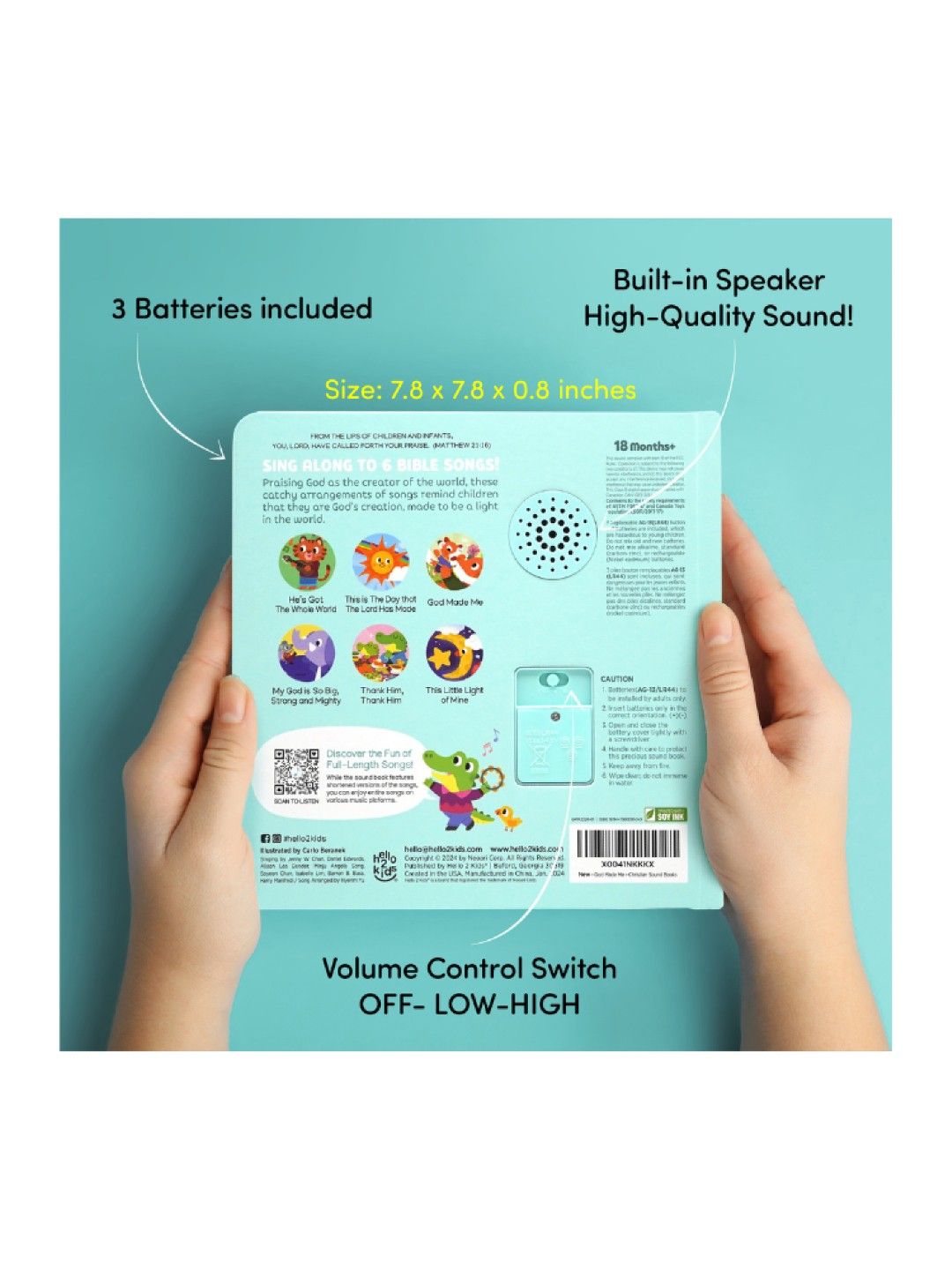 Hello 2 Kids God Made Me Sound Book (No Color- Image 4)