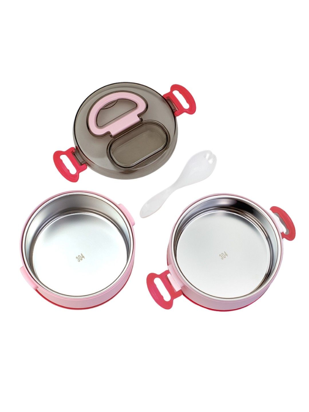 Giggli Double Decker Stainless Steel Lunchbox (Pink- Image 3)