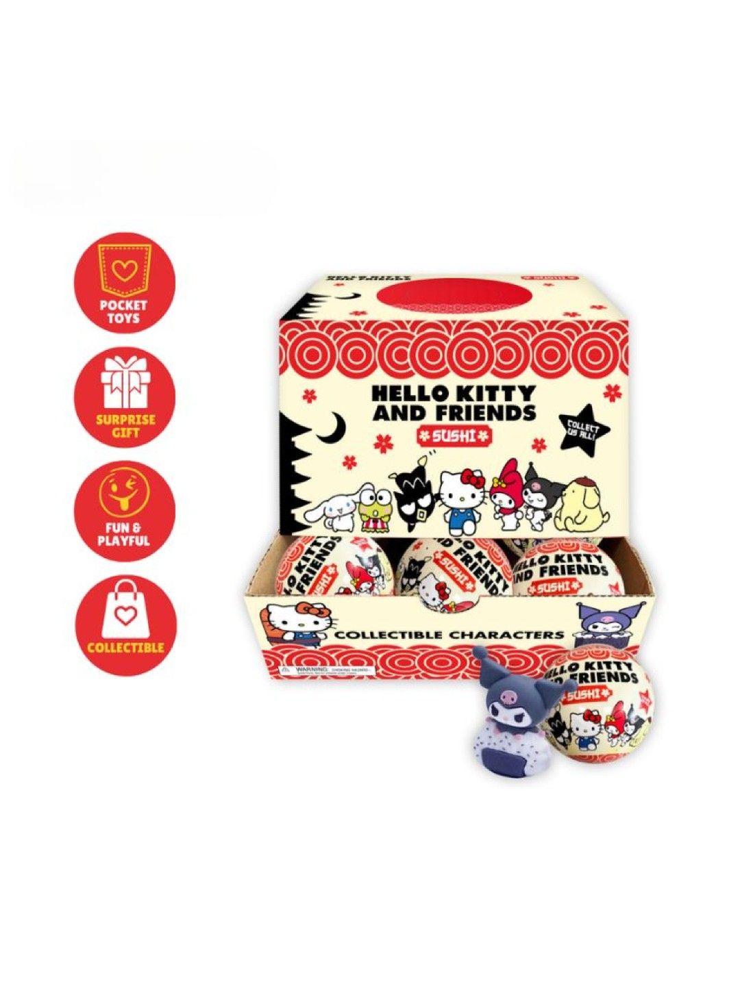COOL THINGS [BUY 1 TAKE 1] Sanrio Hello Kitty & Friends Sushi Surprise Ball Capsule Toys (No Color- Image 3)