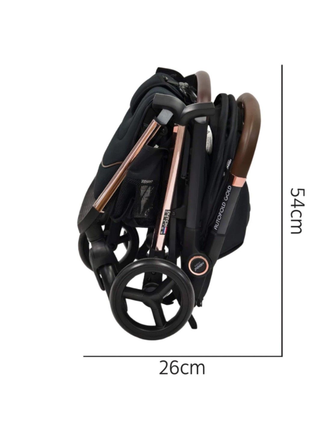 Akeeva Luxury Self-Fold Travel Stroller (Autofold Gold X) (Black- Image 4)