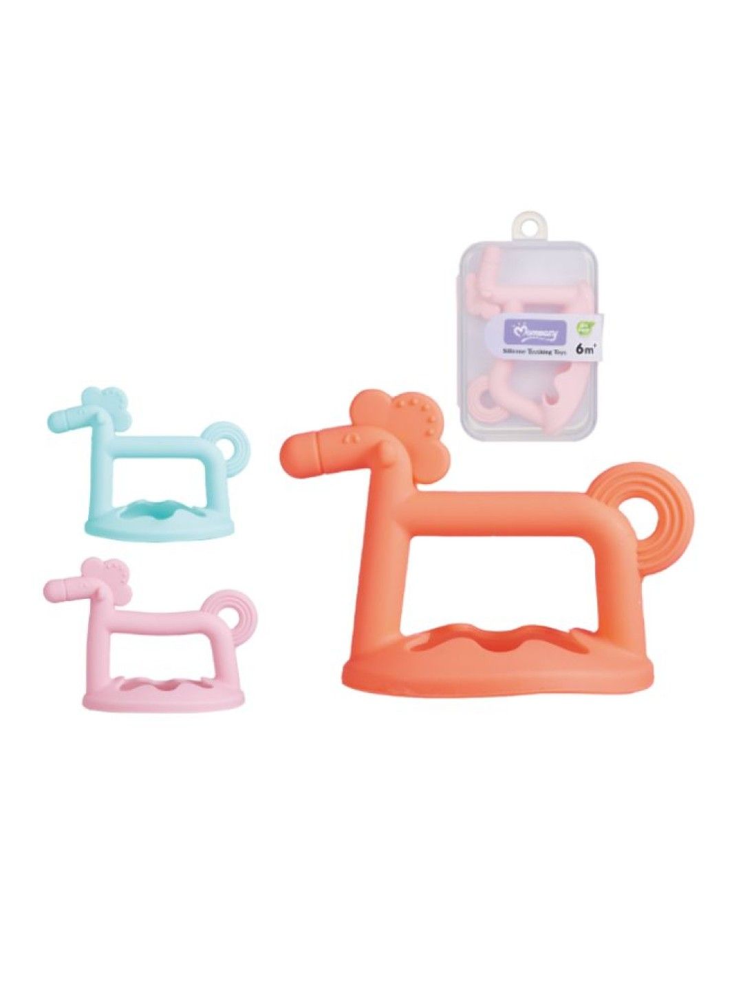 Momeasy Silicone Horse Teether Soother Toy with Case (Pink- Image 4)