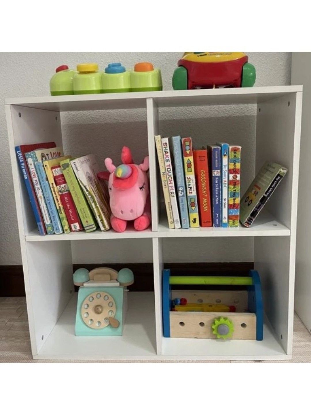 Kiddiestationph Nordic Inspired 4 Cubby Shelf (White- Image 4)