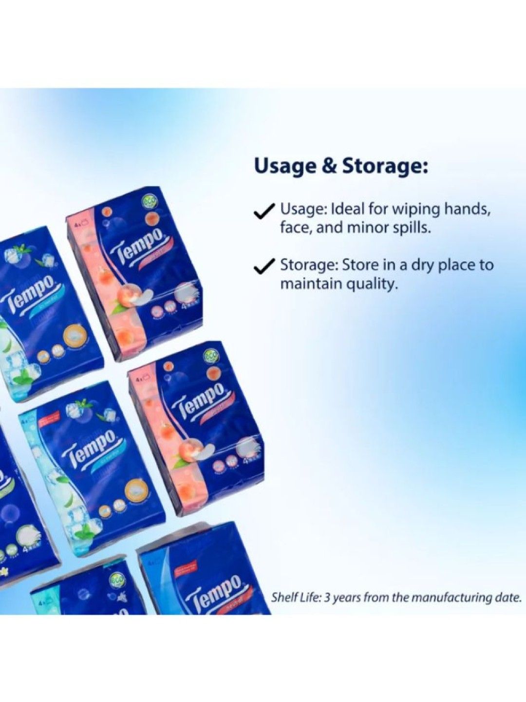 Tempo Softpack Neutral Facial Tissue (4 pack) (No Color- Image 4)