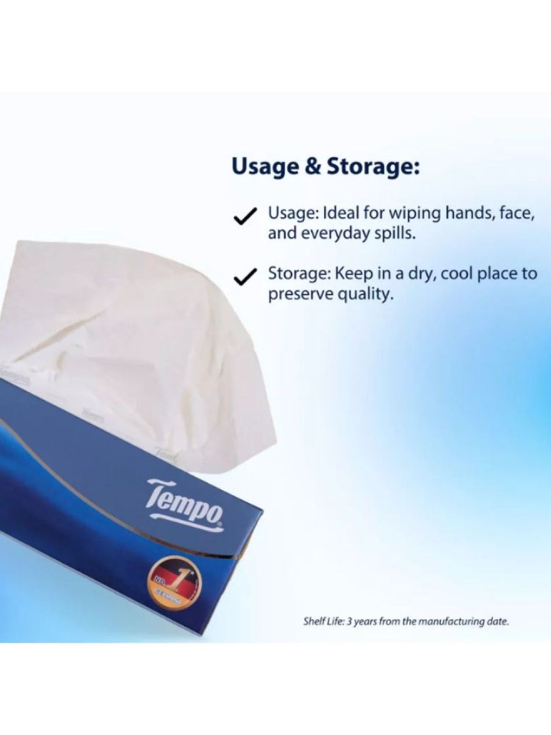 Tempo Box Neutral Facial Tissue (4 boxes) (No Color- Image 4)