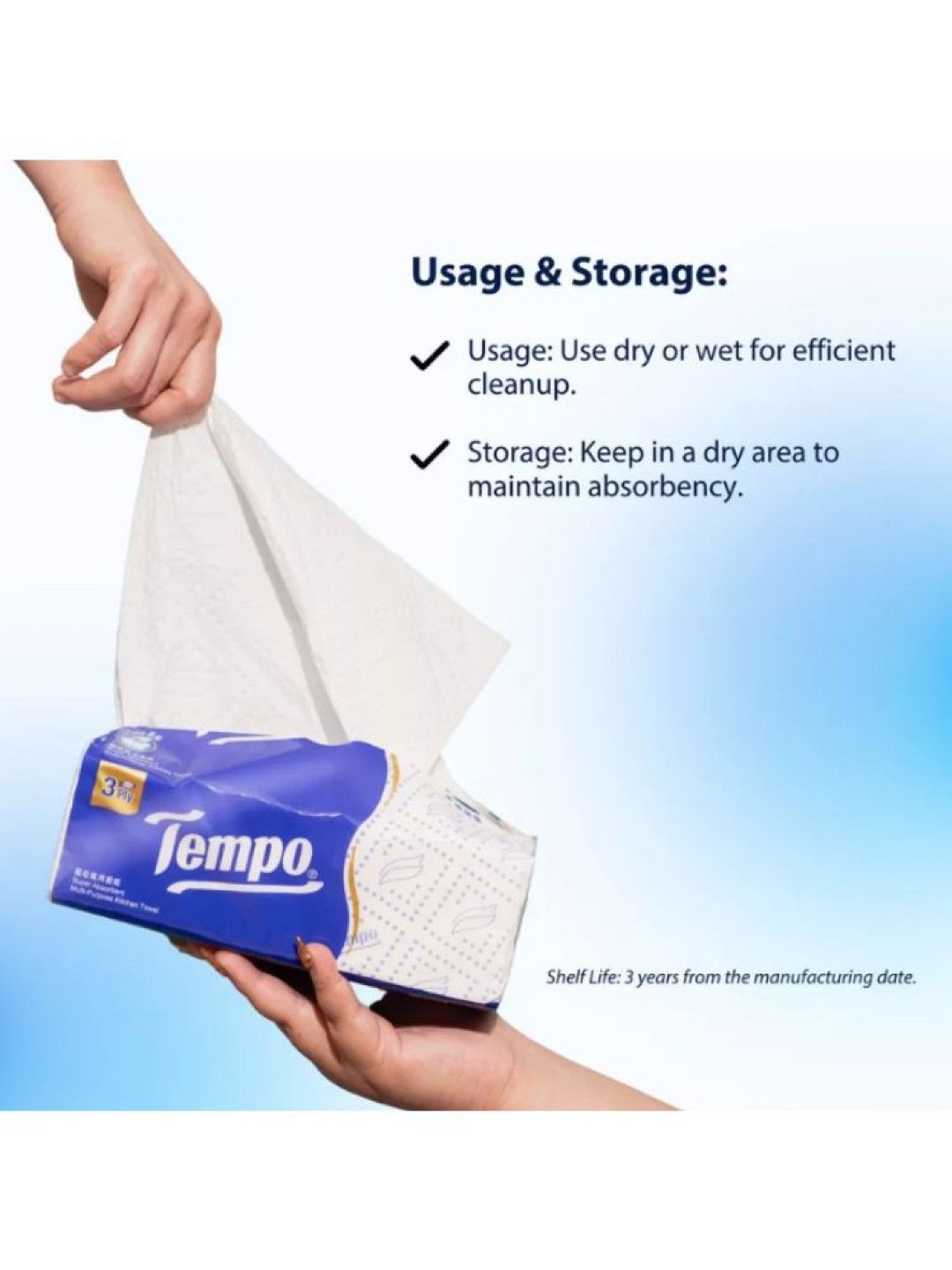 Tempo Vinda Prestige 4D Toilet Tissue (8 Rolls) (No Color- Image 3)