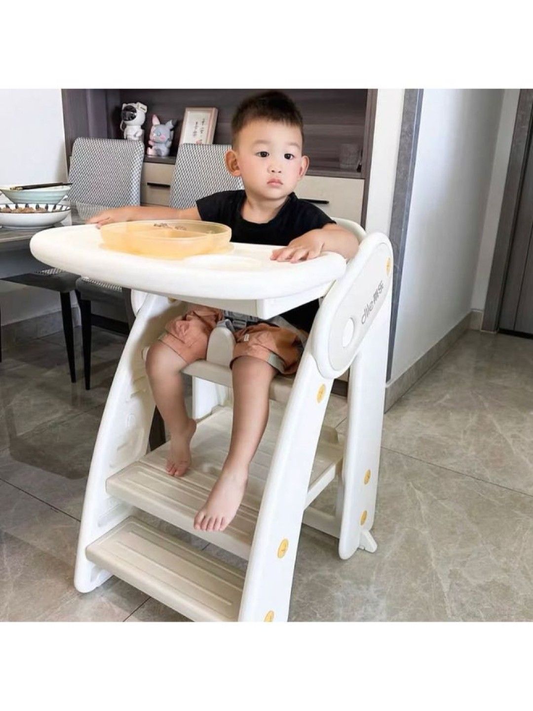 QT Hub Foldable 3-In-1 Baby High Chair & Toddler Learning Tower (No Color- Image 4)