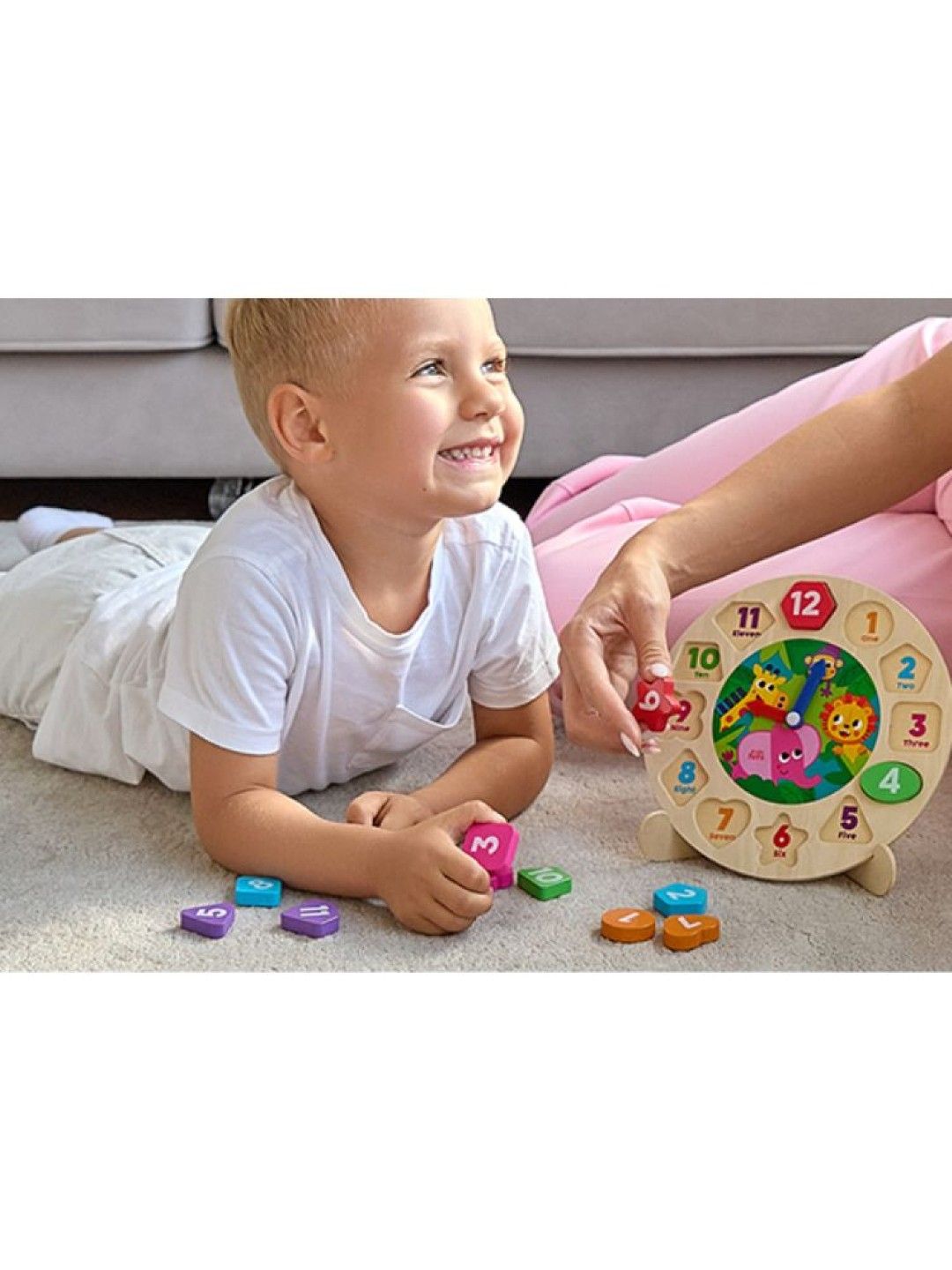 Kids Hits Zoo Time Wooden Sorting Clock (No Color- Image 4)