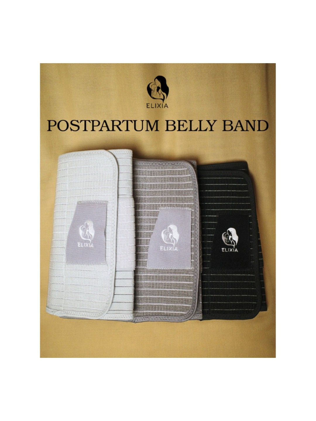 ELIXIA Postpartum Belly Band (Light Gray- Image 2)