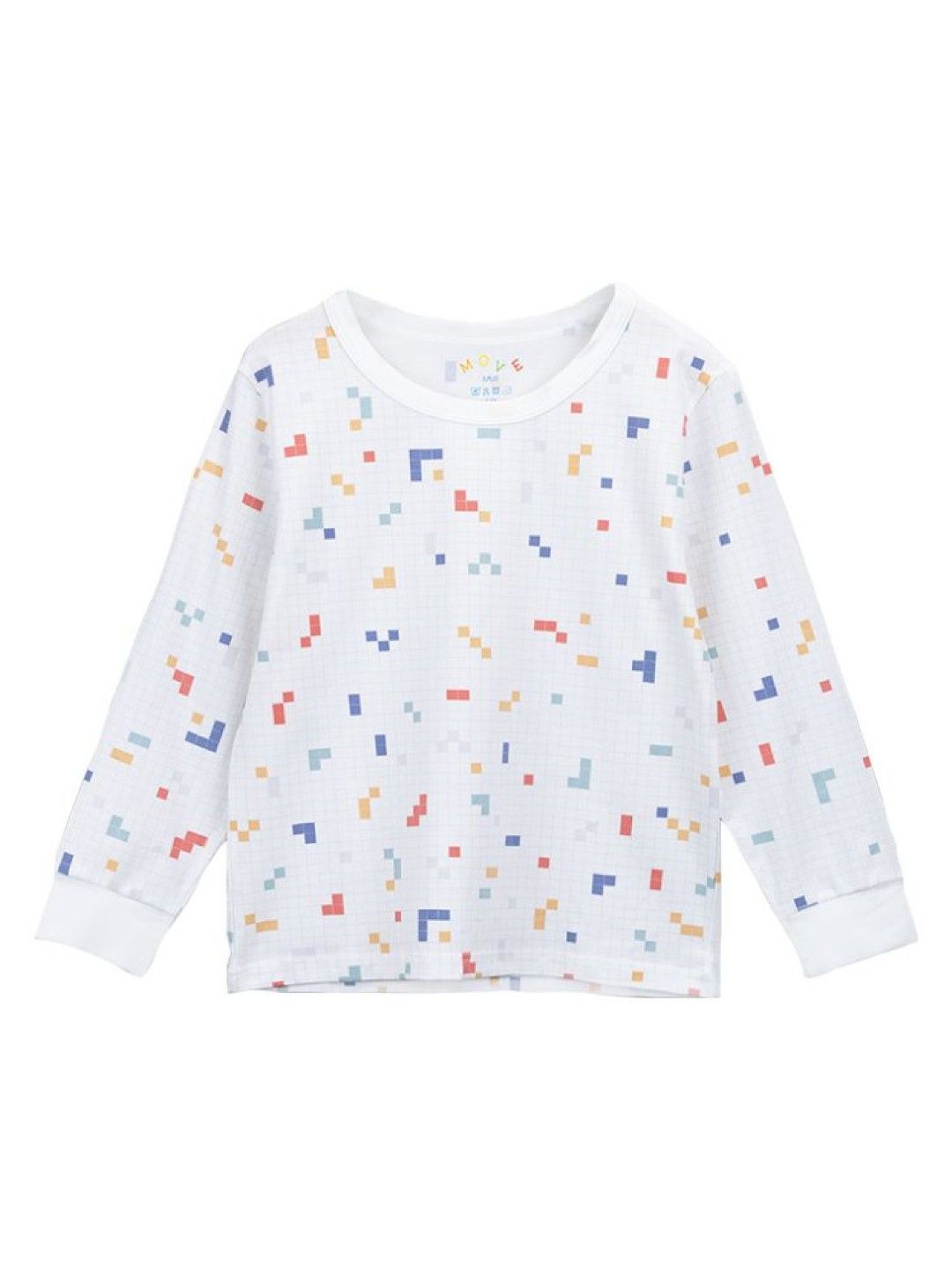 Meet My Feet Pixel Two-Piece Longsleeves Pajama Set (White- Image 4)