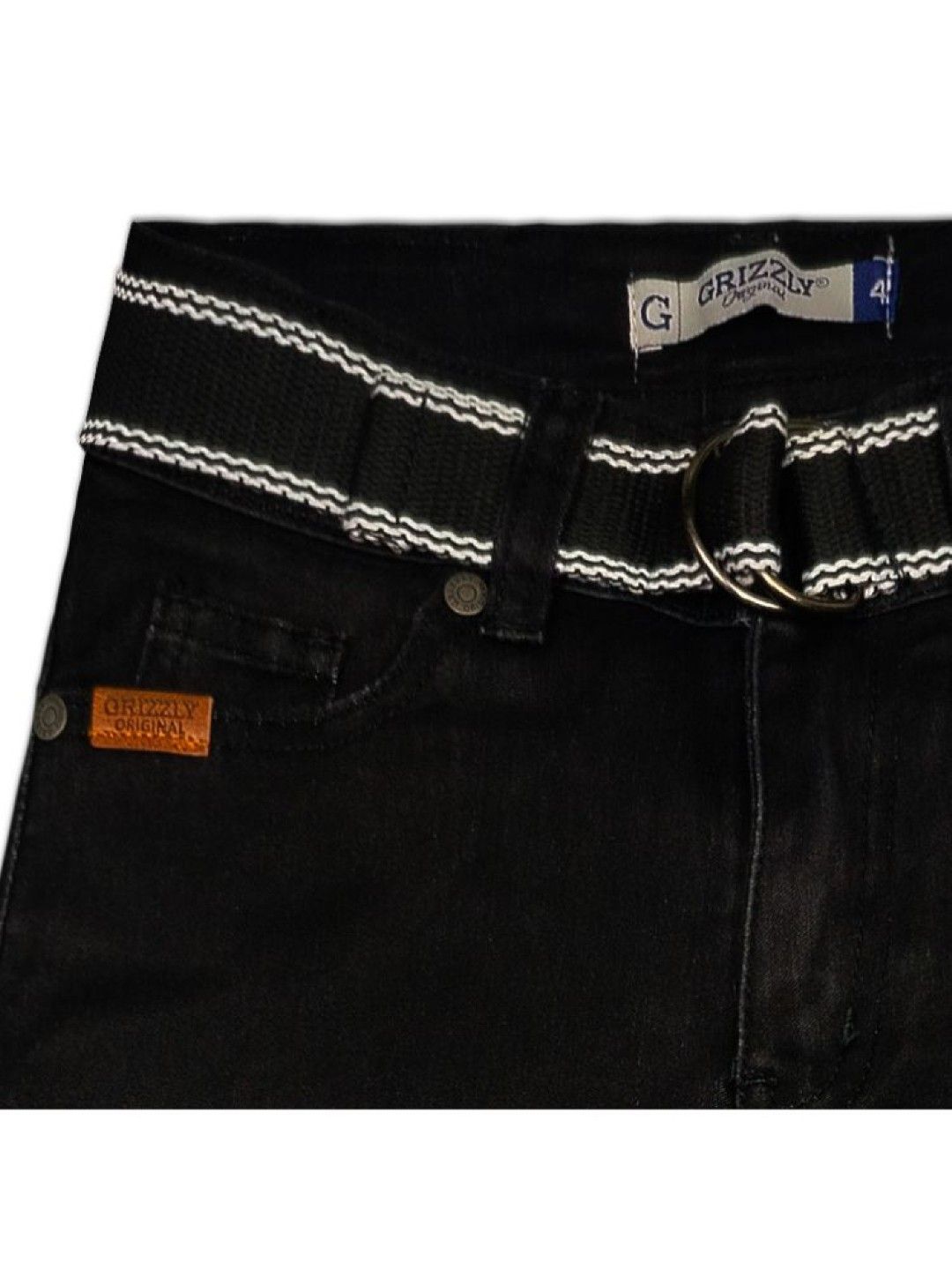 Grizzly Boys Denim Basic Pants (Black- Image 4)