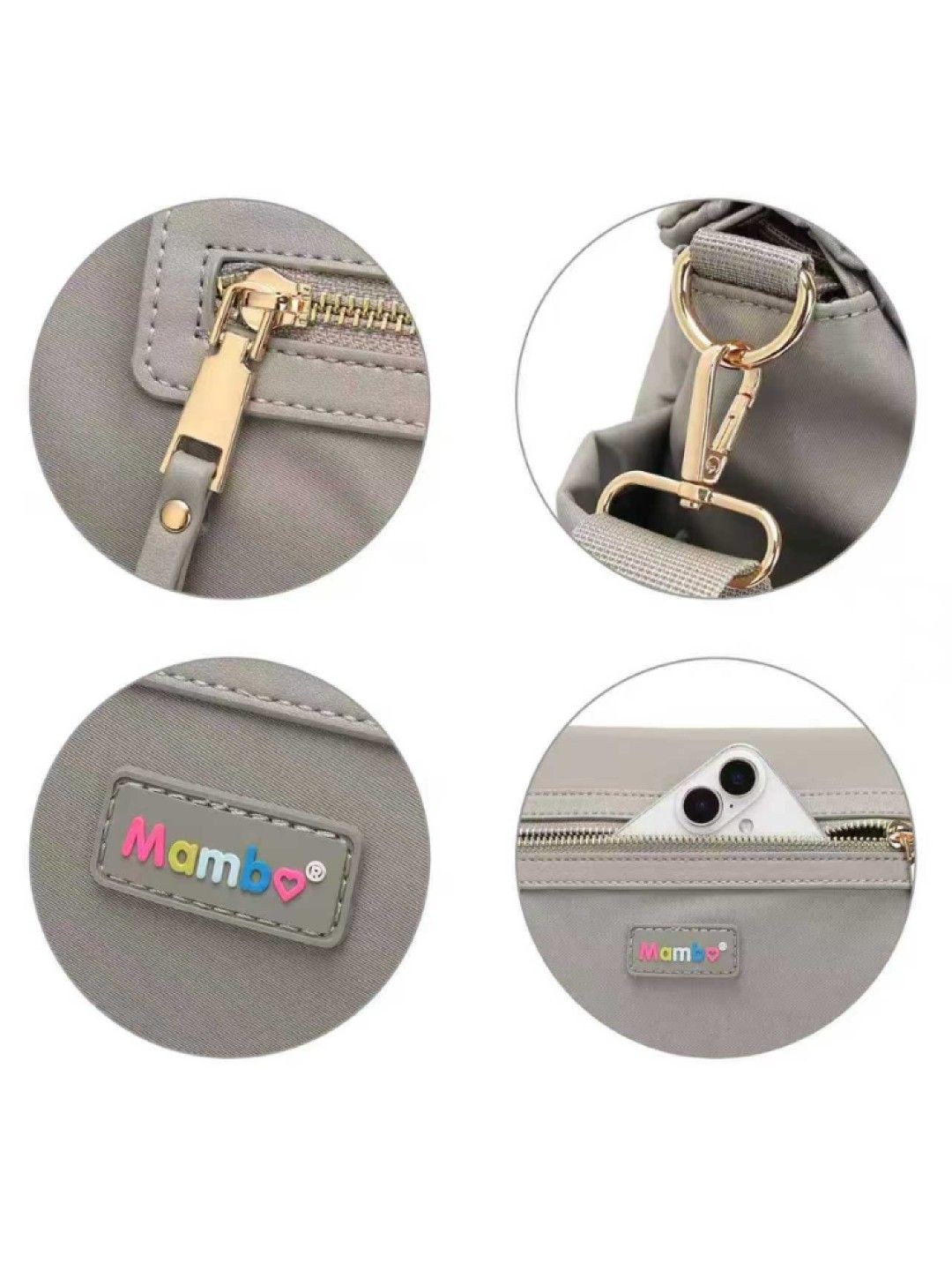 Mambo Nylon Stroller Bag (Grey- Image 4)