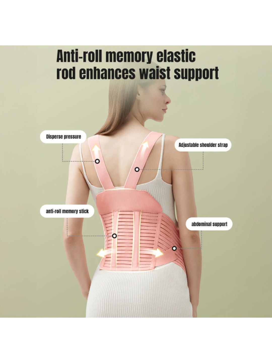 BabyPro Breathable Pregnancy Belly Support & Back Support Belt (Beige- Image 4)