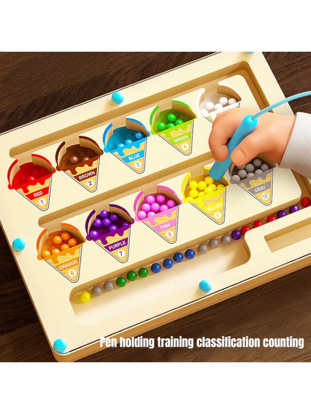 BabyPro Kids Magnetic Color Sorting Maze Board Game Toy (Dinosaur- Image 2)