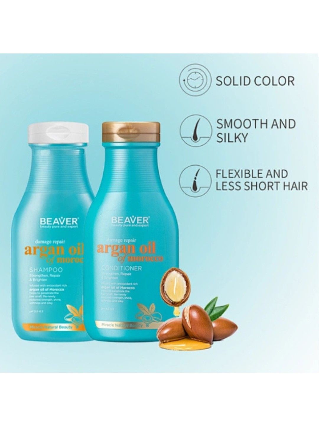 Beaver Beauty Argan Oil & Keratin Shampoo 350ml (No Color- Image 4)