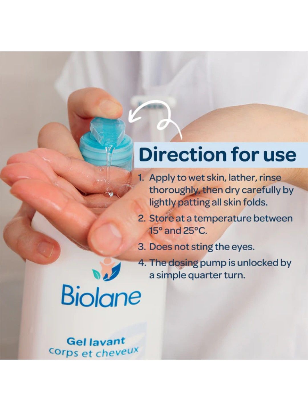 Biolane Baby Body & Hair Wash Gel 200ml (No Color- Image 3)