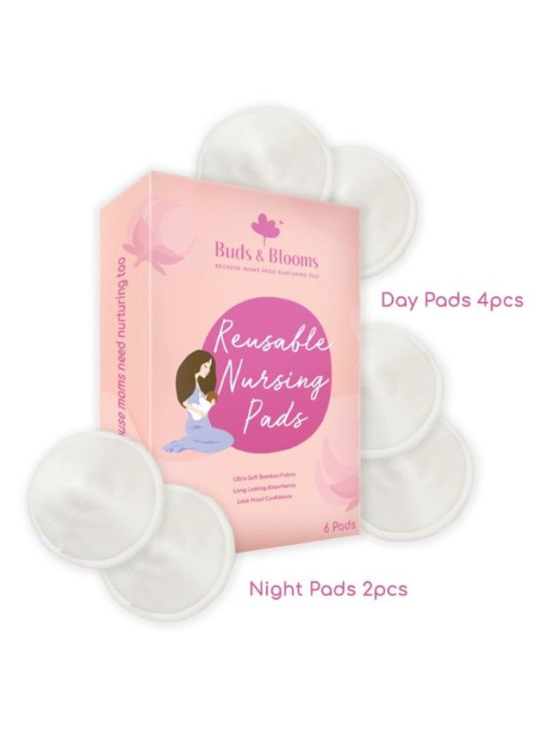 Buds & Blooms Reusable Nursing Pads (No Color- Image 2)