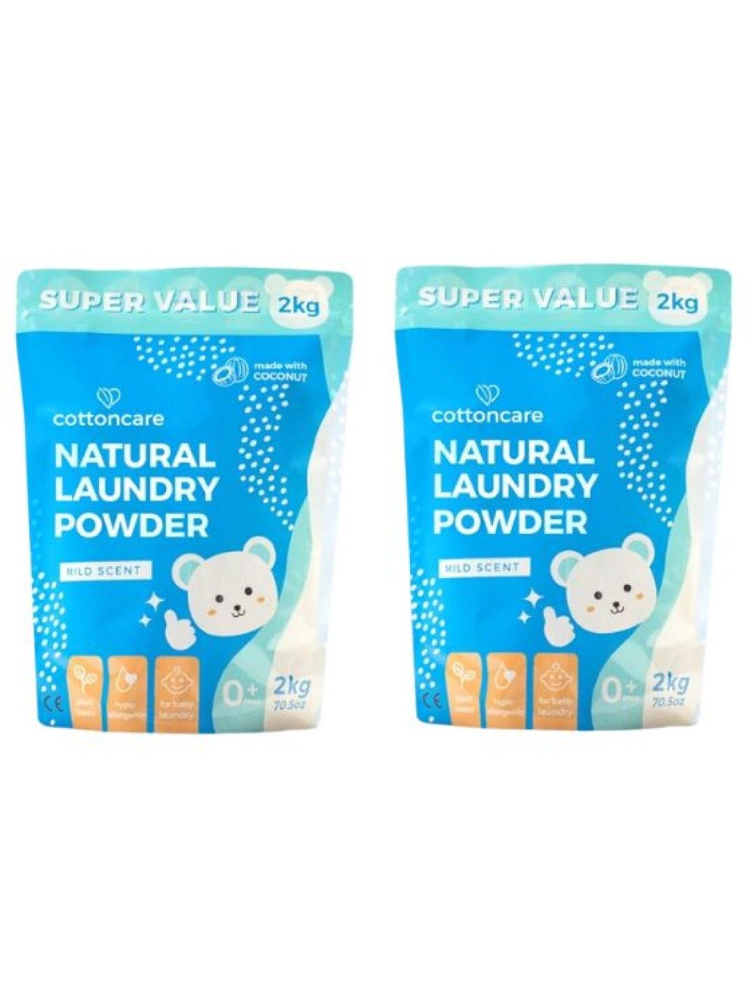 Cotton Central™ Cottoncare™ SUPERSIZED Extra-Sensitive Natural Laundry Powder Detergent (4kg)