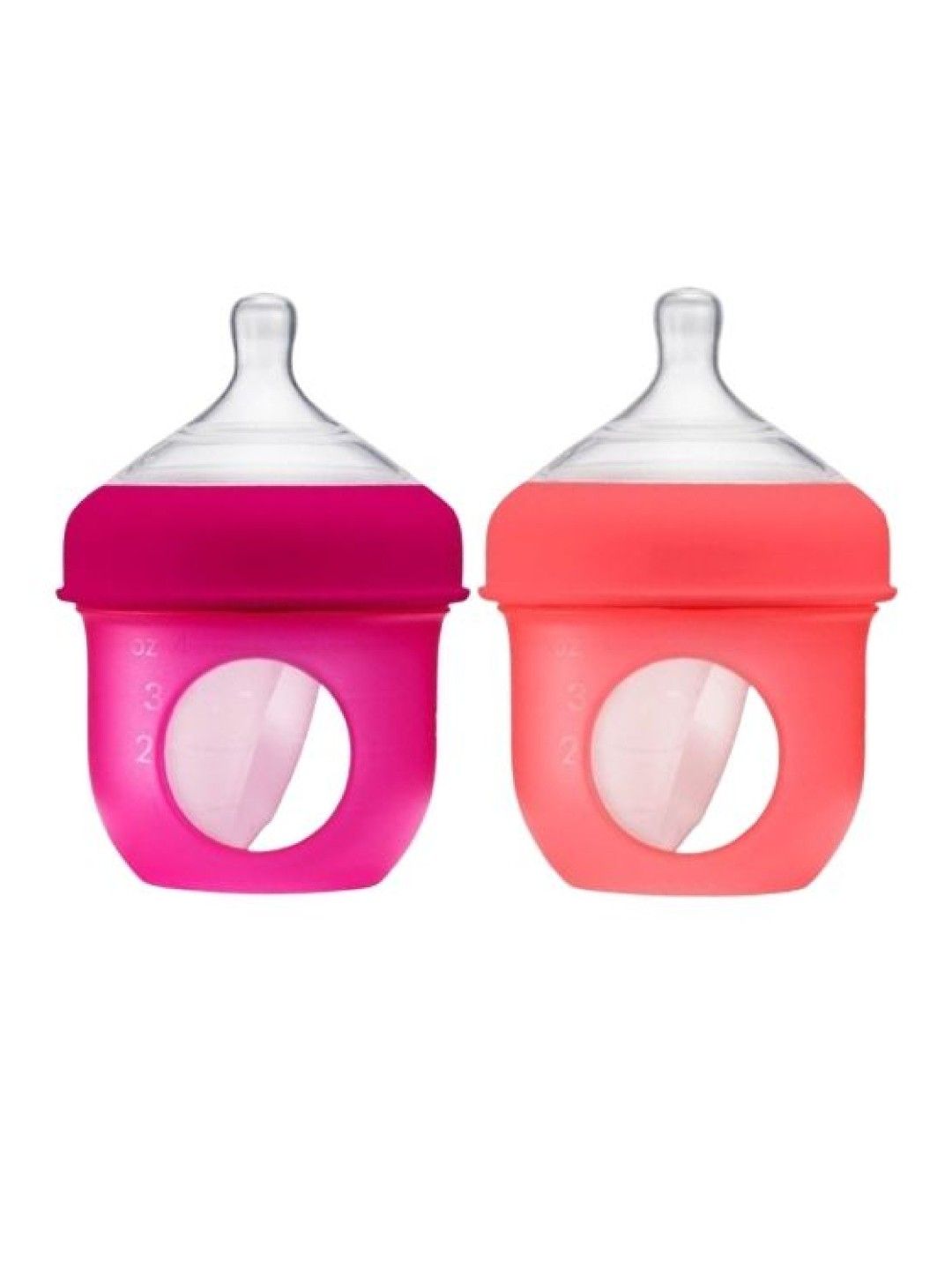 BOON NURSH Silicone Pouch Bottle 4oz Twin Pack (Pink & Coral)