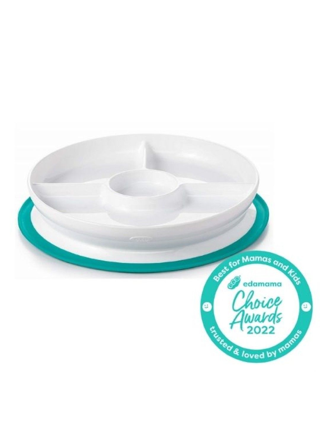 Oxo Tot Stick & Stay Suction Divided Plate (Teal- Image 1)