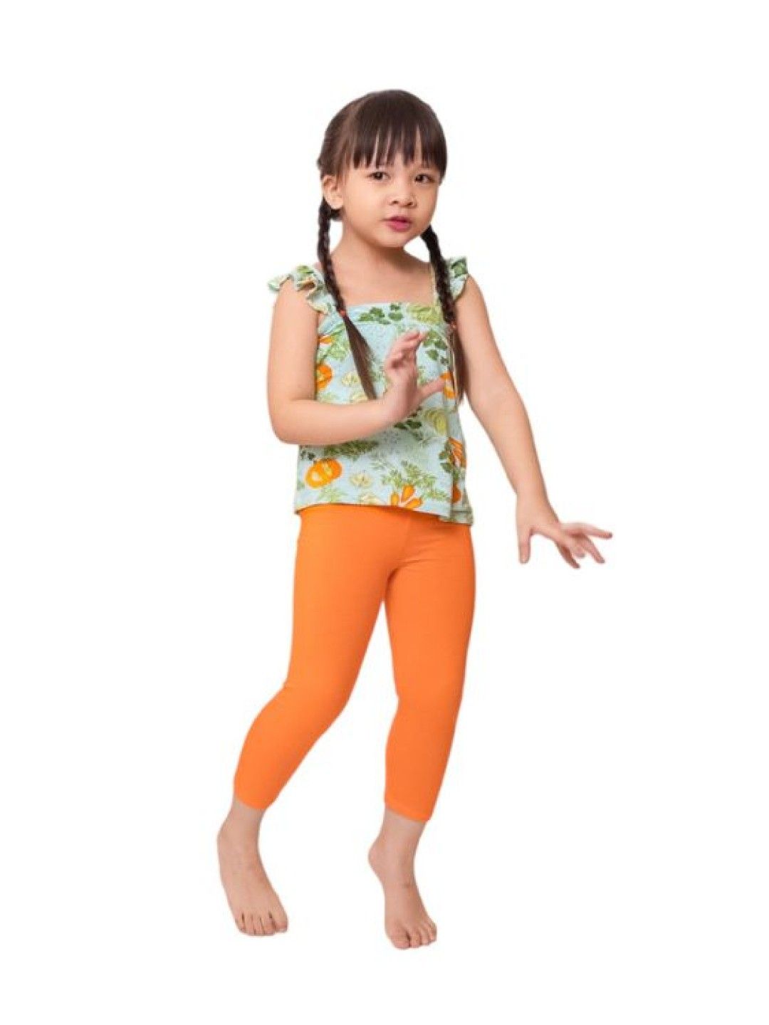 bean fashion Alessa Lanot Playwear Kalabasa Crunch Ruffled Sleeveless with Plain Leggings (Multicolor- Image 1)