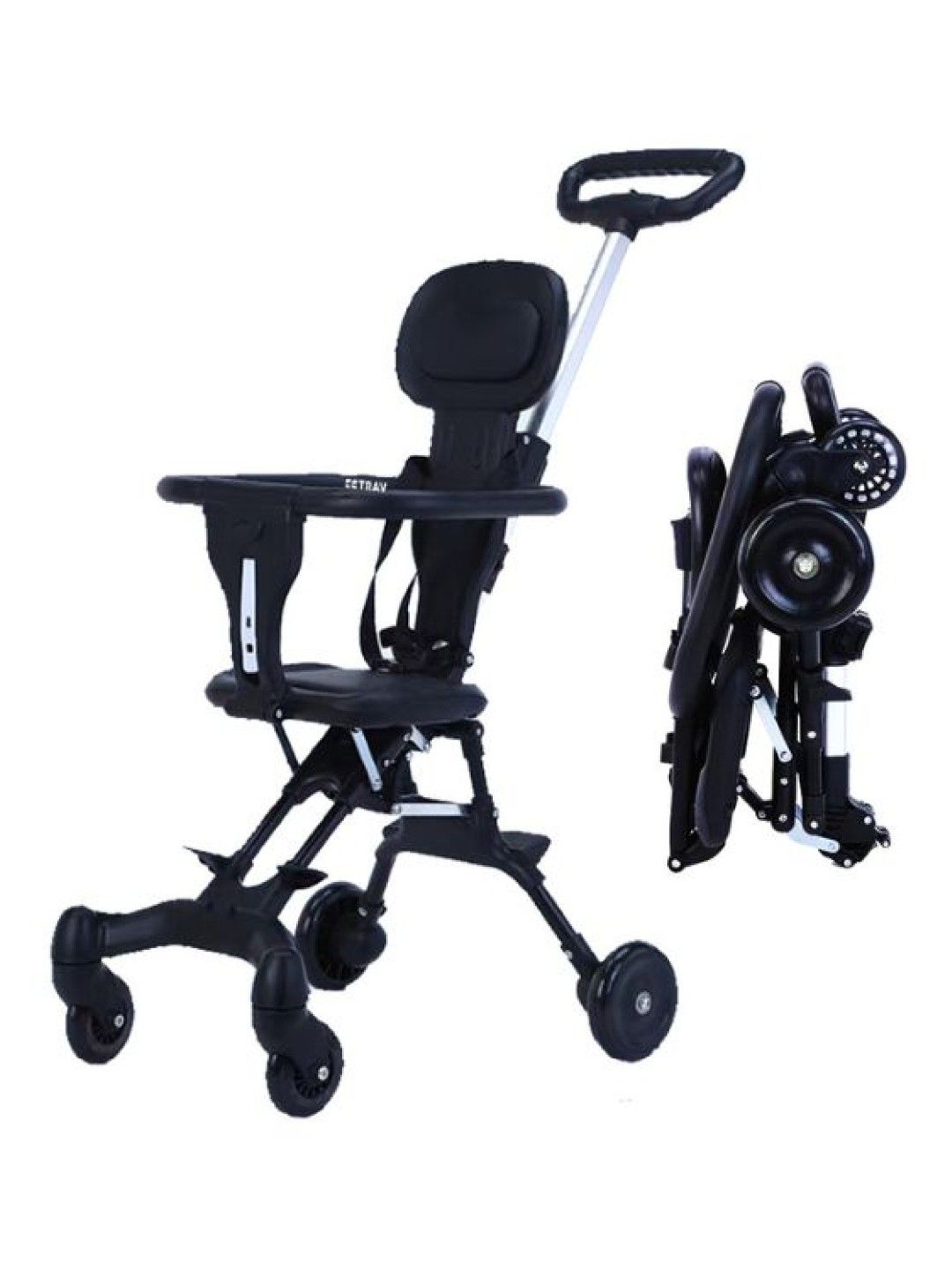 Playdate Trav MiniMax: Lightweight Foldable Travel Stroller (Smoke- Image 3)