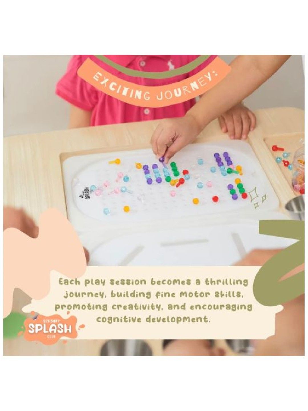 Sensory Splash Club Pattern Play Sensory Learning Board with Peg Lites (No Color- Image 3)