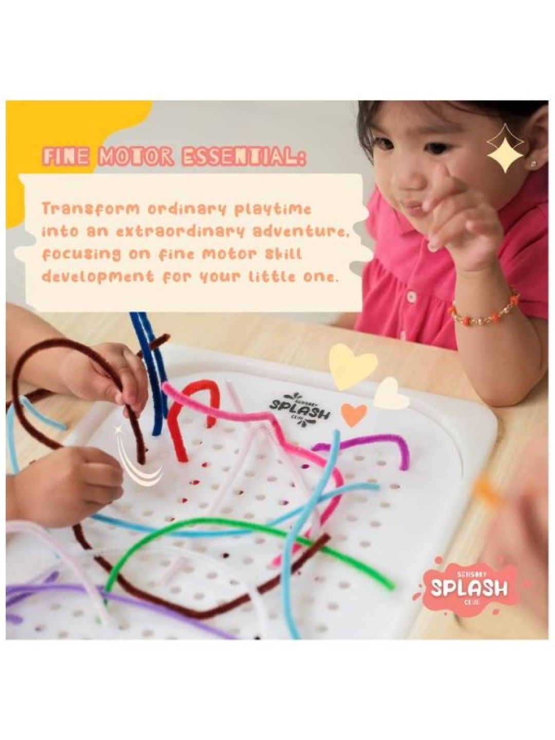 Sensory Splash Club Pattern Play Sensory Learning Board with Fuzzy wires (No Color- Image 3)