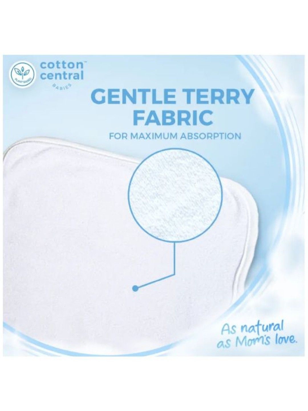 Cotton Central™ Gentle Terry Towel Washcloth 100% USA Cotton (3pcs) (Snow White- Image 4)