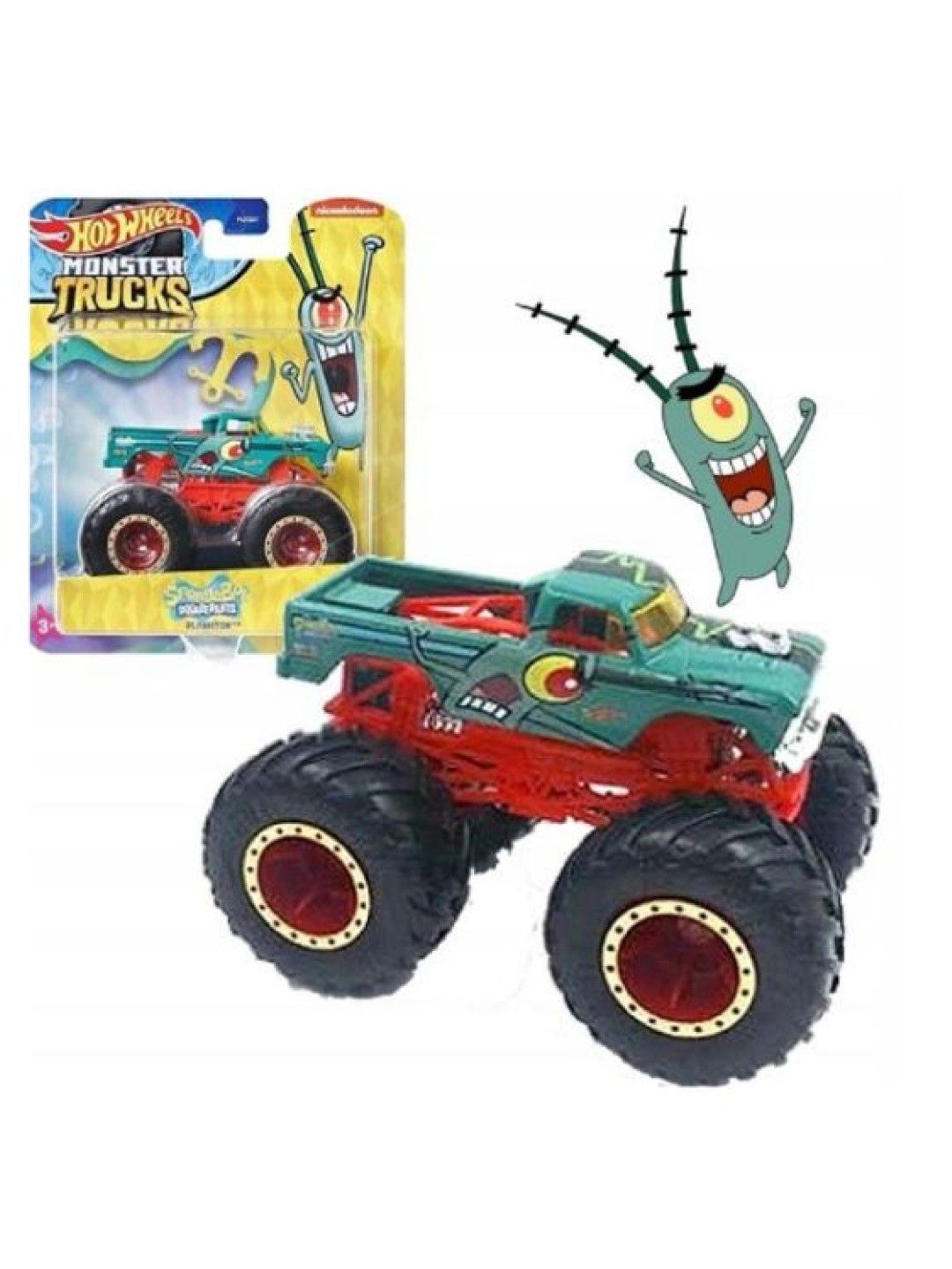 Hot Wheels Monster Trucks 1:64 Spongebob Series - Plankton (No Color- Image 4)