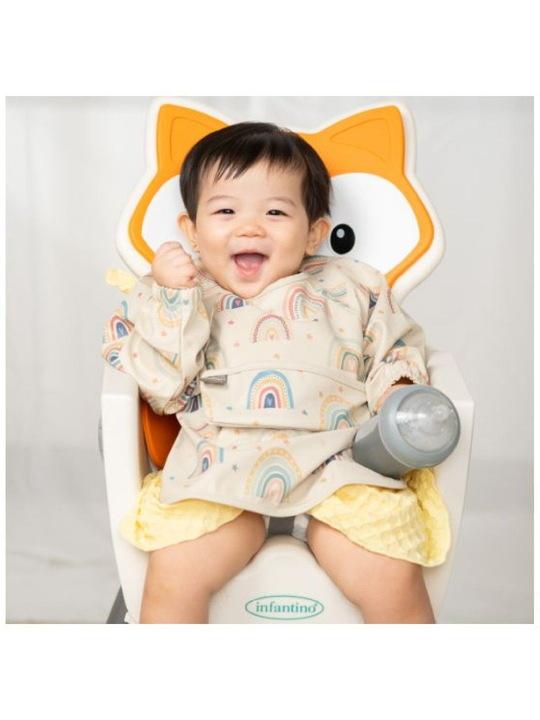 Nathan & Emma Long sleeve Baby Bib with Small Food Catcher (Rainbow- Image 3)