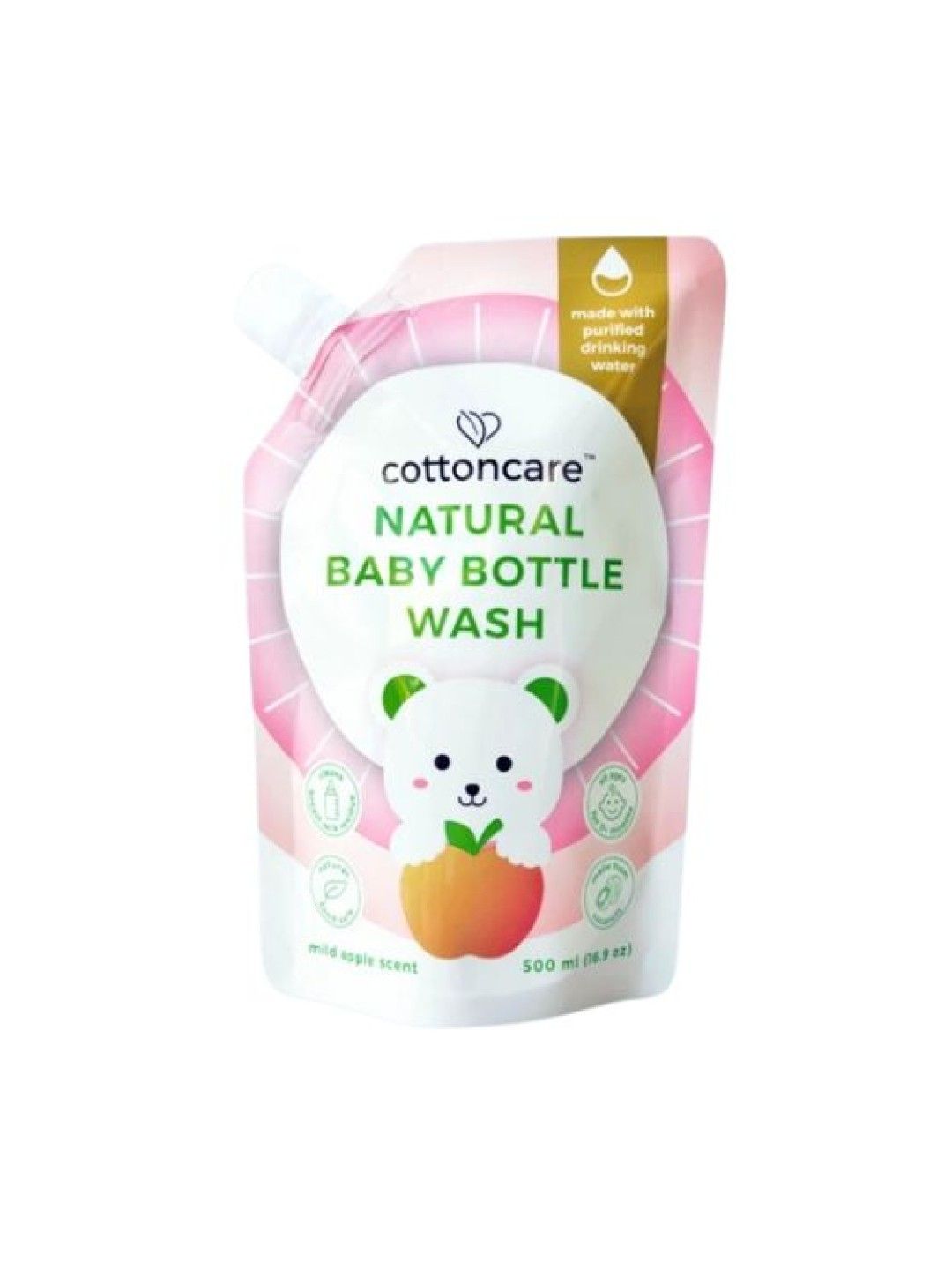 Cotton Central™ Cottoncare™ Natural Baby Bottle Wash Mild Apple scent (500ml)