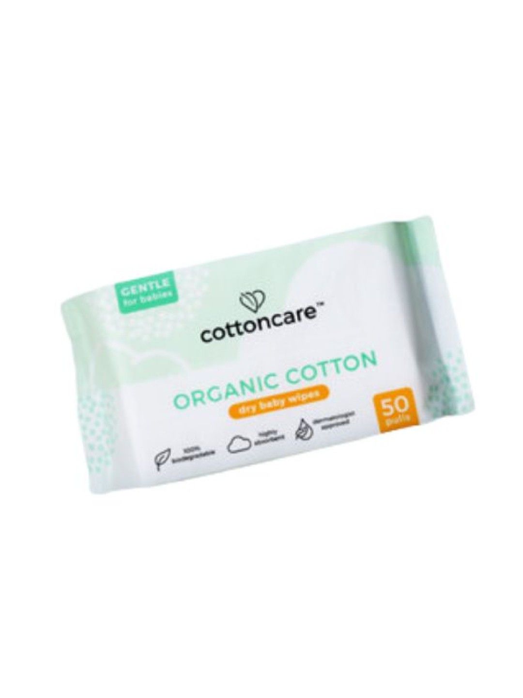 Cotton Central™ Organic Cotton Dry Cleansing Baby Wipes (50s) (No Color- Image 1)