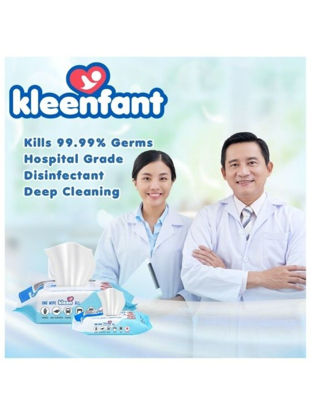 Kleenfant Fresh Scent Antibacterial Wipes (95 Sheets) Pack of 3 (No Color- Image 4)