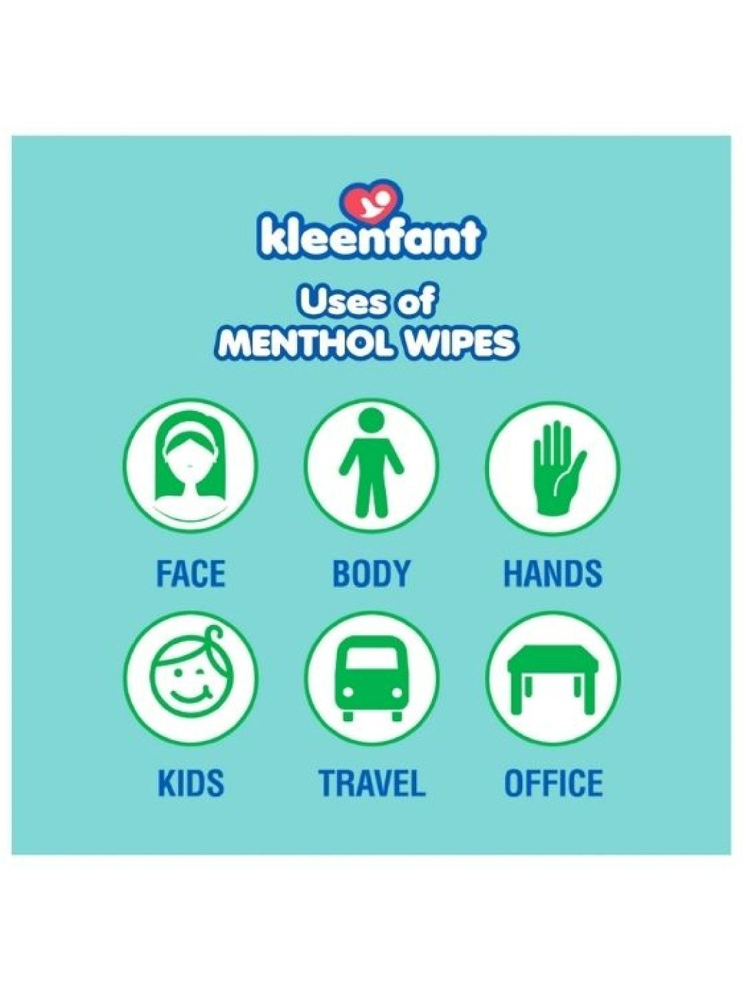 Kleenfant Menthol Fresh Icy Cool Cleansing Wipes (21 Sheets) Pack of 3 (No Color- Image 4)