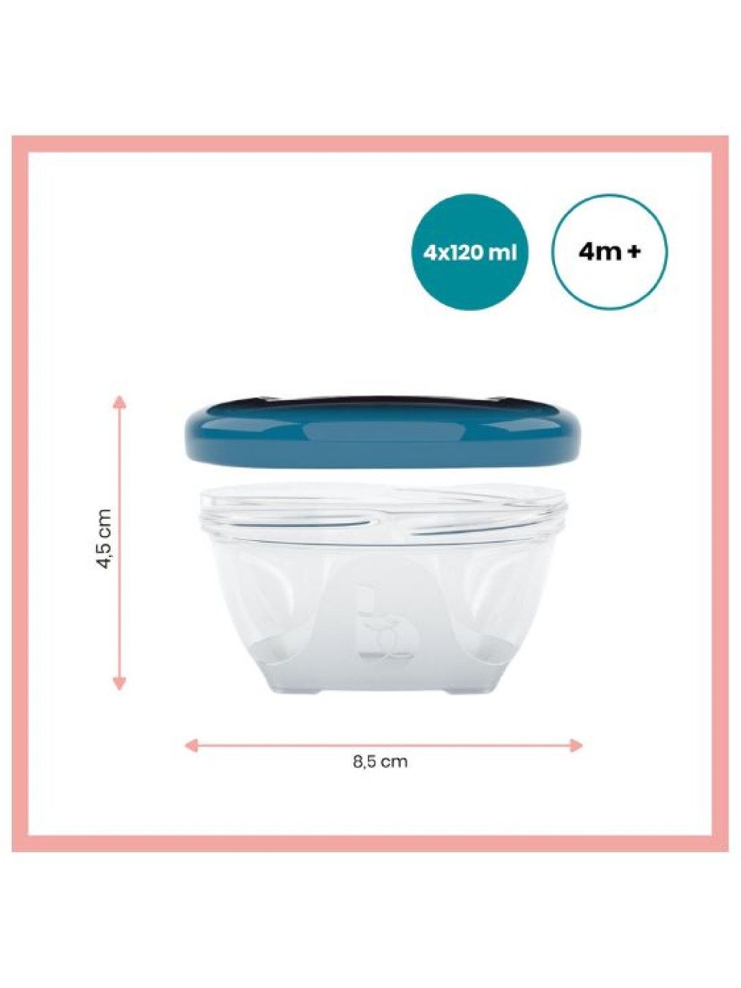 Babymoov Babybowls Rewritable Airtight Food Storage Containers (120mL) (Bundle of 4) (No Color- Image 3)