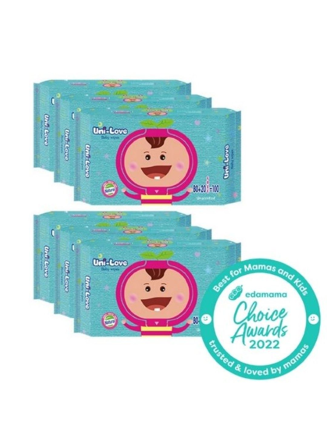 Uni-love Unscented Baby Wipes 100's (6-Pack)