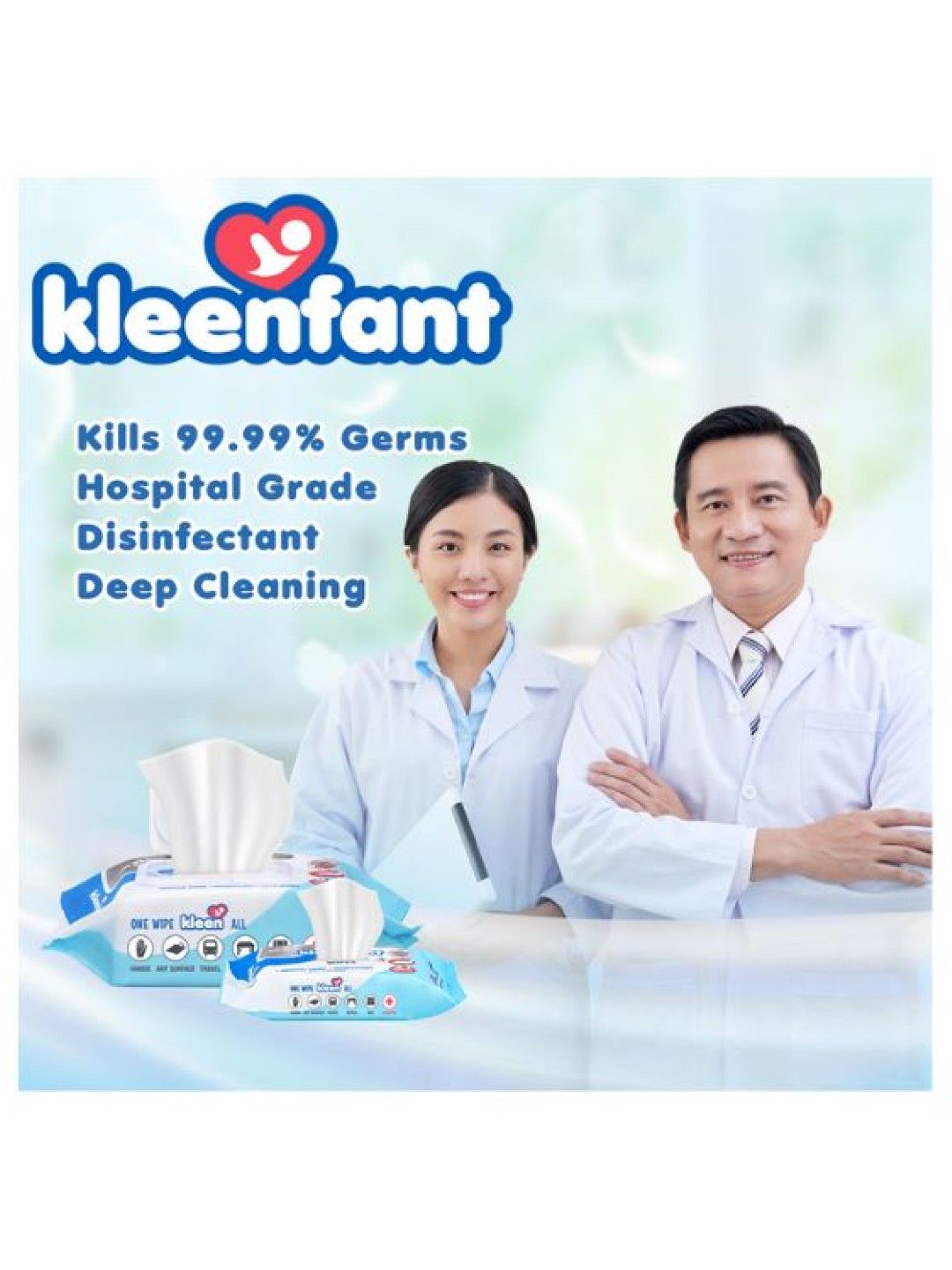 Kleenfant Fresh Scent Antibacterial Wipes (21 Sheets) Pack of 10 (No Color- Image 4)