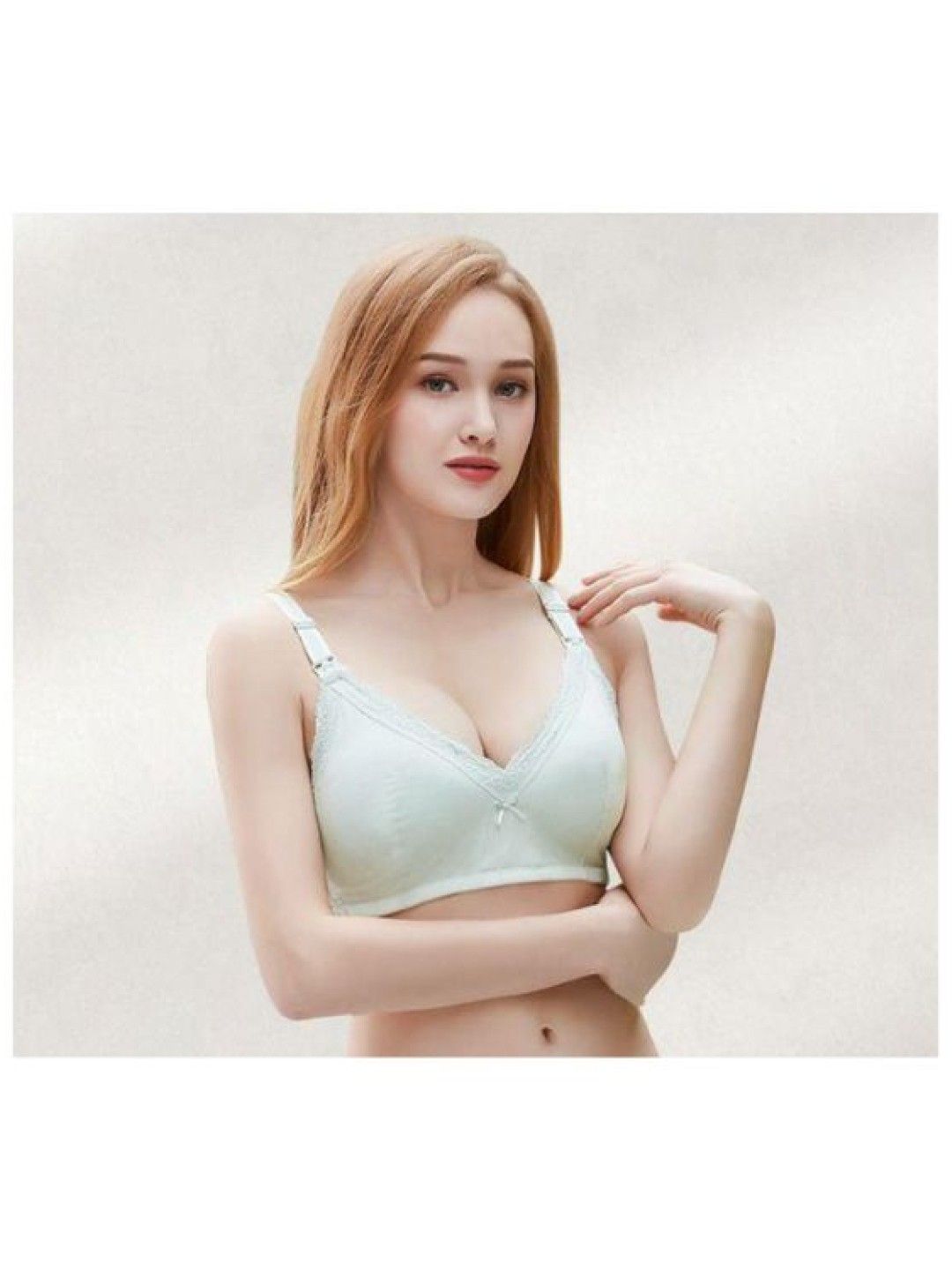 QT Hub Soft Cotton Nursing Bra (Bra Extender Included) (Pastel Green- Image 2)