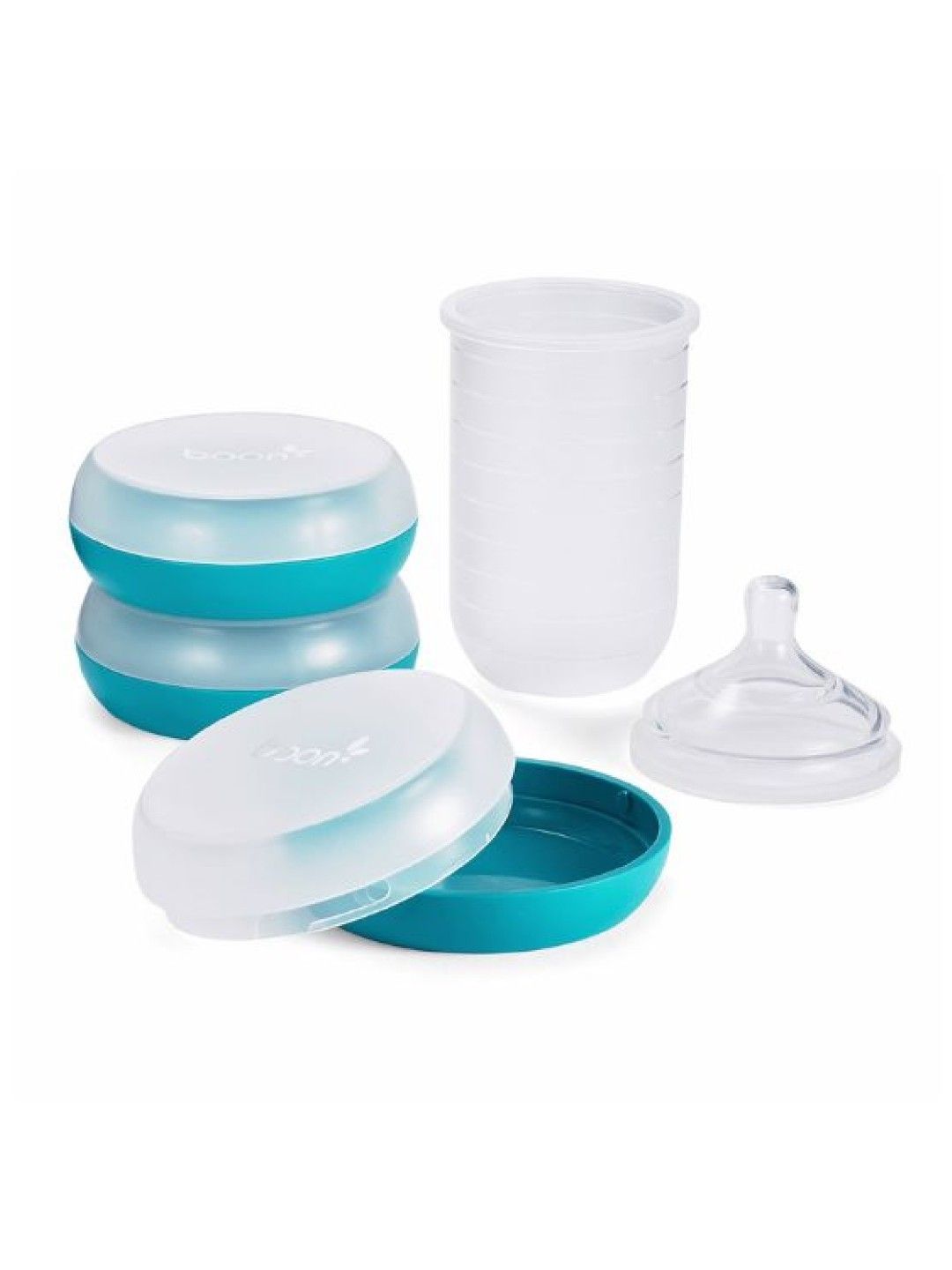 BOON NURSH Storage Bun (3-Pack) BPA-Free (White and Blue- Image 2)