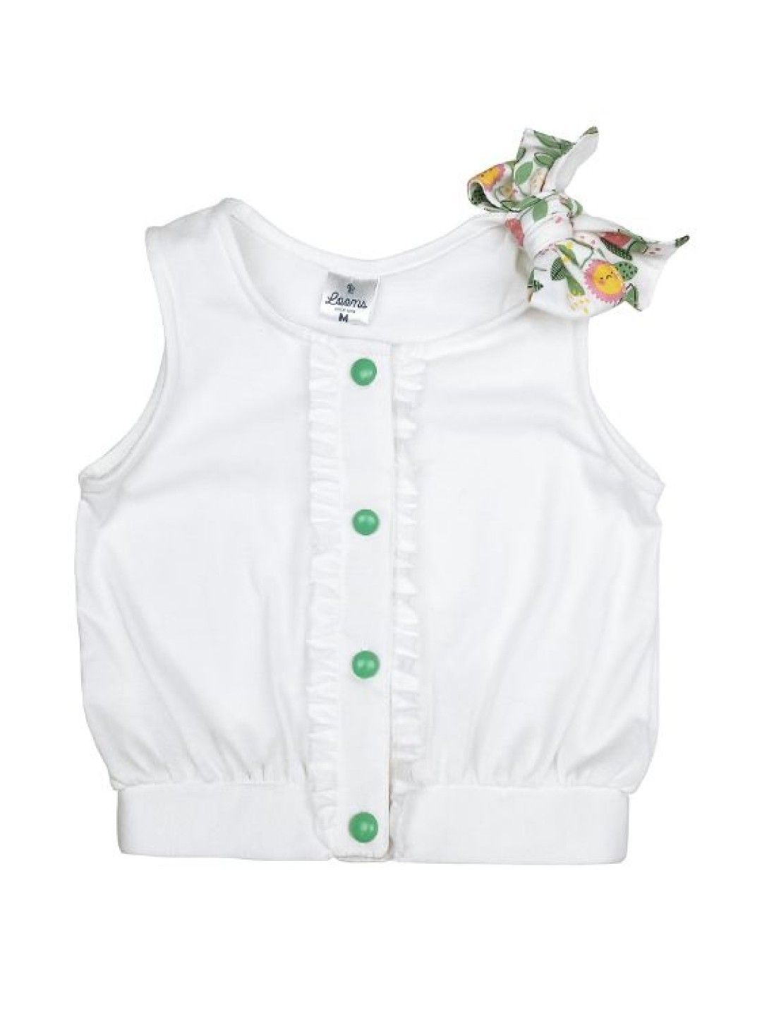Looms Girls Sleeveless Blouse with Ribbon - Flower Network Collection (No Color- Image 1)