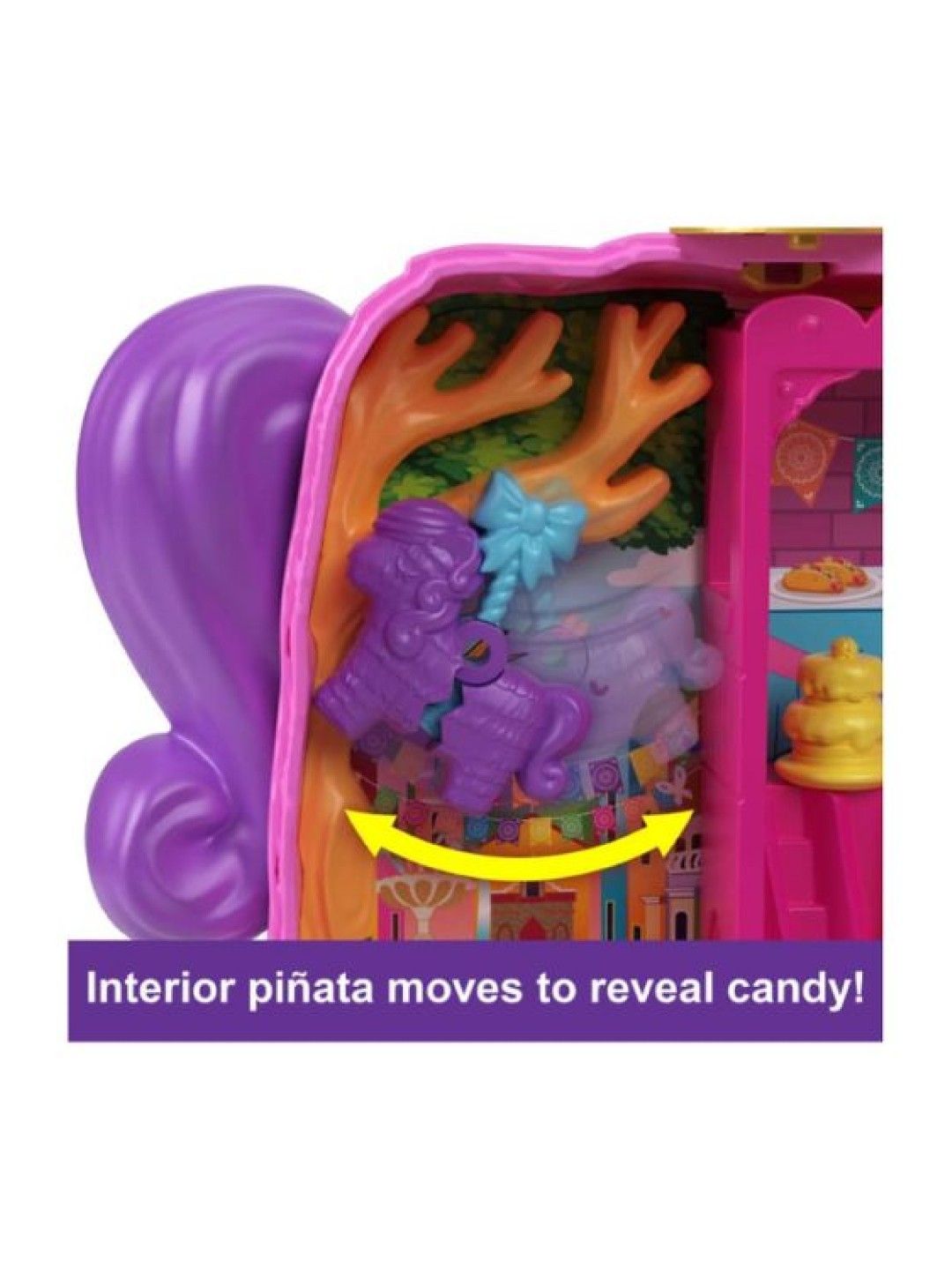 Polly Pocket Mini Toys, Piñata Party Compact Playset (No Color- Image 4)