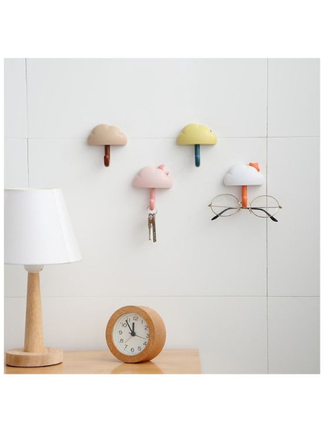 Scenti Cloud Hook for Clothes (Set of 3) (White Cloud with Orange Hook- Image 4)