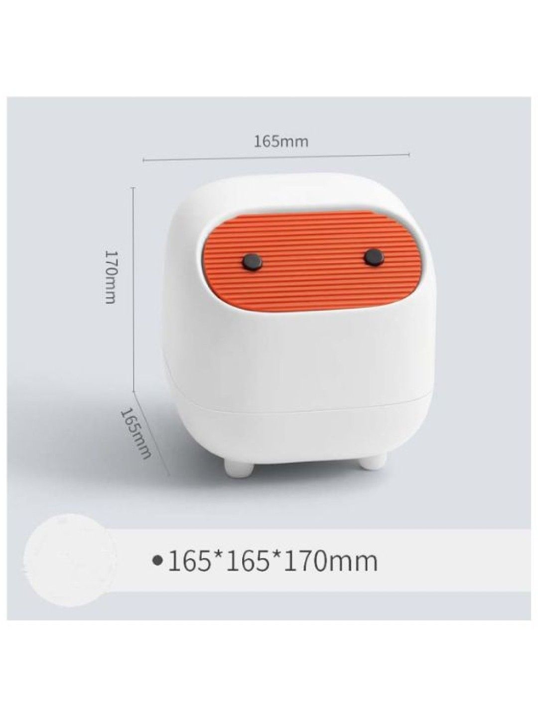 Scenti Cute Desktop Trash Can (White with Orange- Image 4)