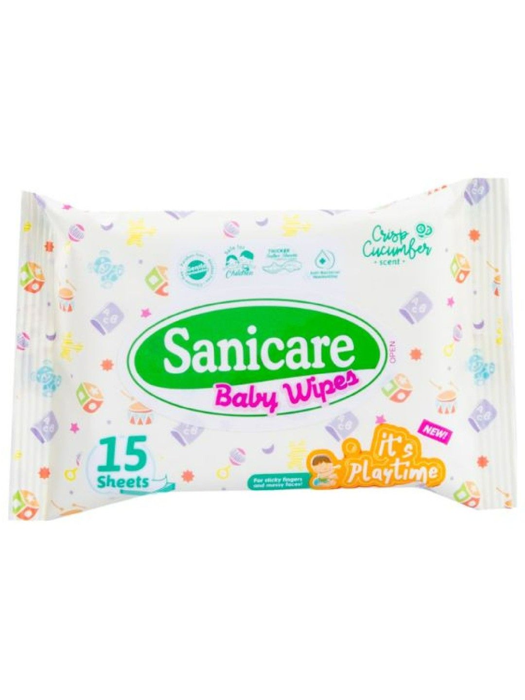 Sanicare Playtime Wipes Cucumber (15 sheets) (No Color- Image 1)