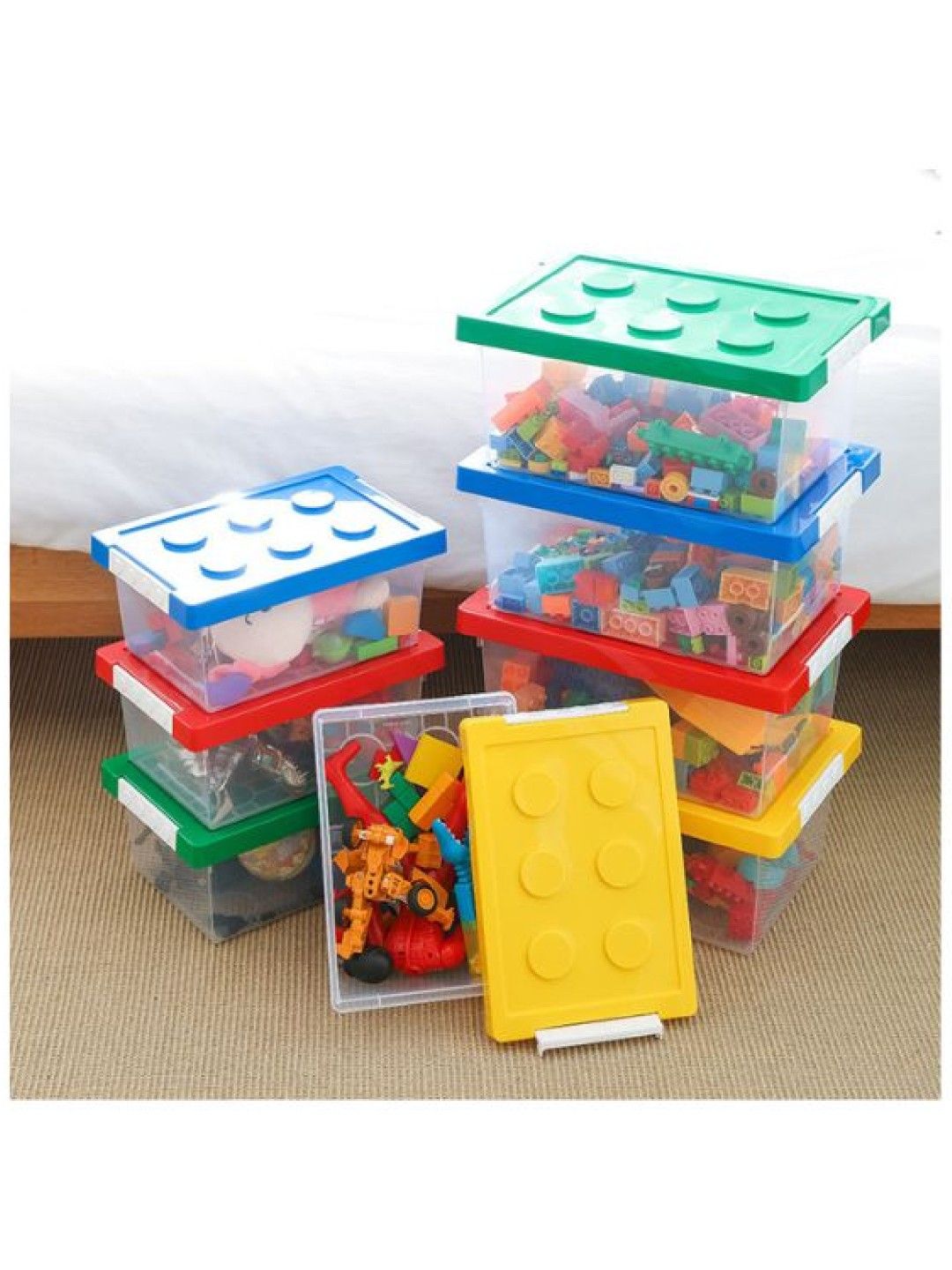 Scenti Stackable Toy Blocks Organizer (Red- Image 2)