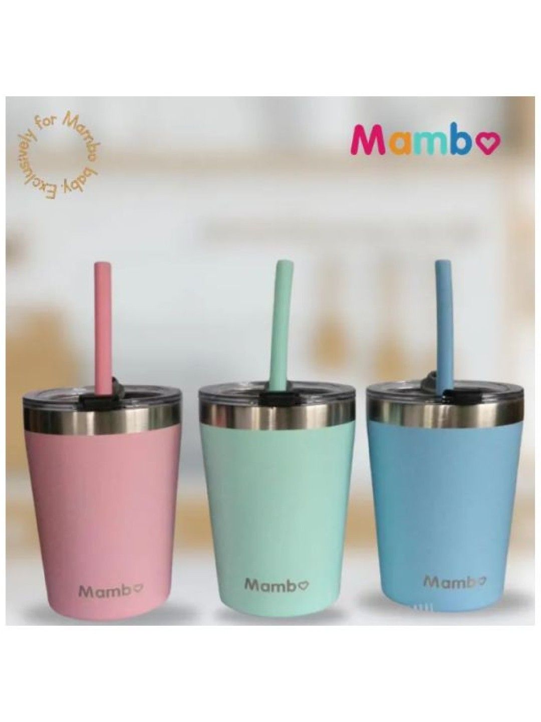 Mambo Insulated Tumbler with Straw (Pink- Image 2)